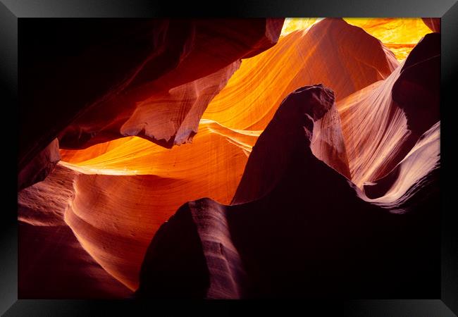 Wonderful colors of the Upper Antelope Canyon - tr Framed Print by Erik Lattwein