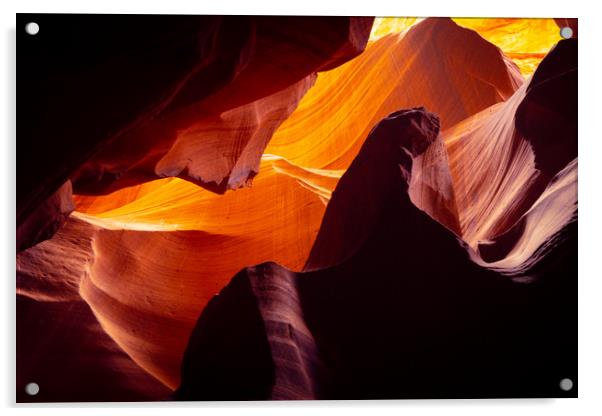 Wonderful colors of the Upper Antelope Canyon - tr Acrylic by Erik Lattwein