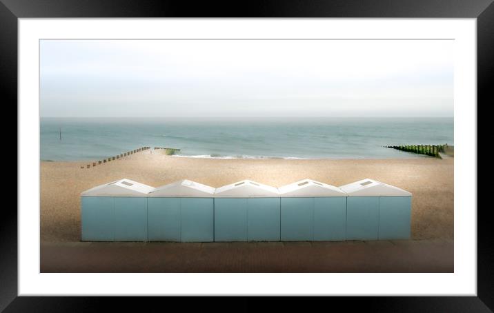 Beach Huts Framed Mounted Print by Mark Jones