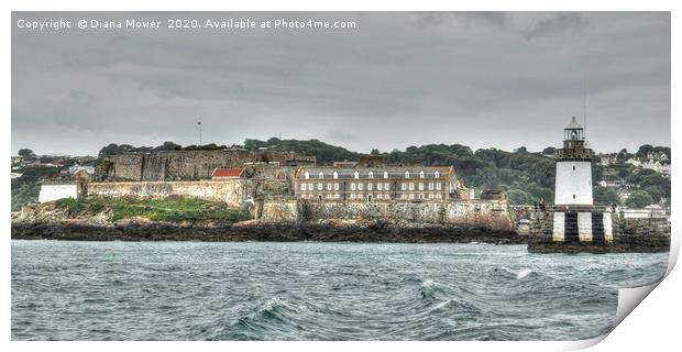 St Peter Port Lighthouse Guernsey Print by Diana Mower