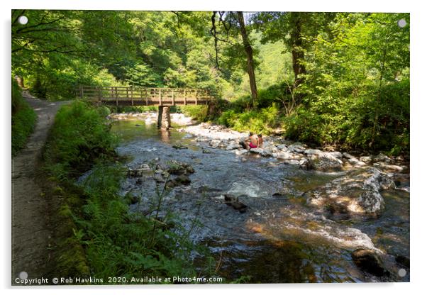 Watersmeet Bridge Acrylic by Rob Hawkins