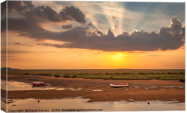 Evening glow at Burnham Overy Staithe Canvas Print by David Powley