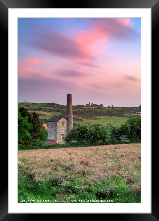 Wheal Rose at sunset Framed Mounted Print by Andrew Ray