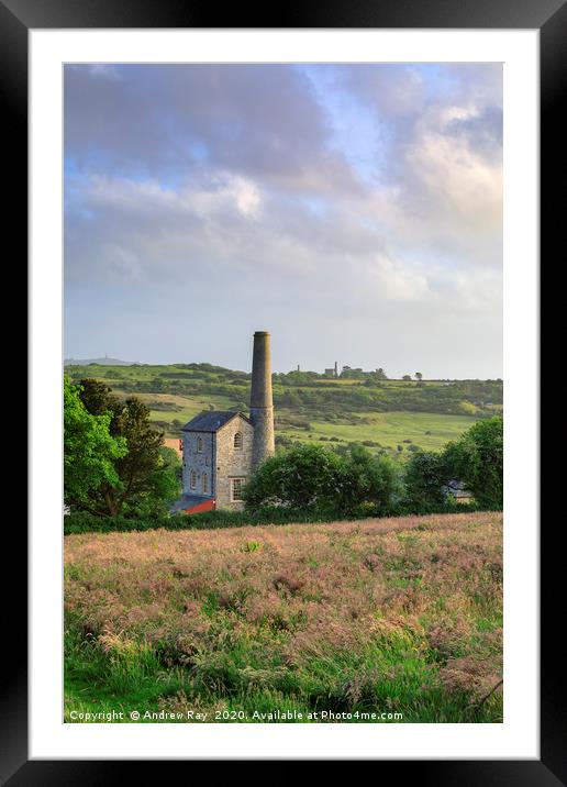 Late light at Wheal Rose Framed Mounted Print by Andrew Ray