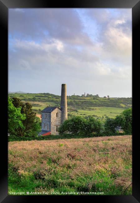 Late light at Wheal Rose Framed Print by Andrew Ray