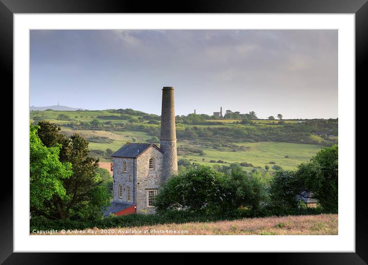 Evening light at Wheal Rose Framed Mounted Print by Andrew Ray
