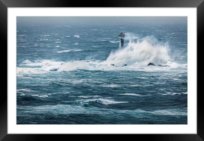 Longships Lighthouse, Lands End, Cornwall Framed Mounted Print by Mick Blakey