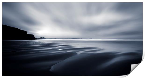 Seascape Abstract,  Watergate Bay, Cornwall Print by Mick Blakey