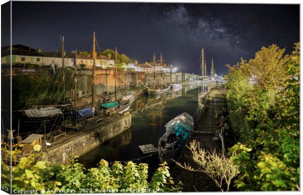 Charlestown Dock at night Canvas Print by Andrew Ray