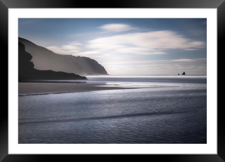 Headland Layers, Perran Sands, Cornwall Framed Mounted Print by Mick Blakey