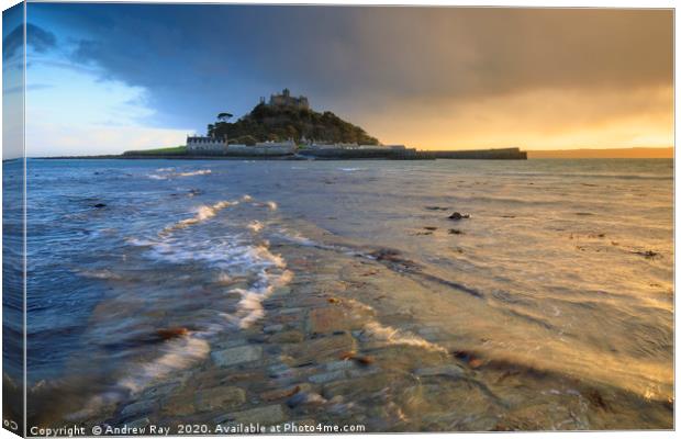 Evening light (St Michael's Mount) Canvas Print by Andrew Ray
