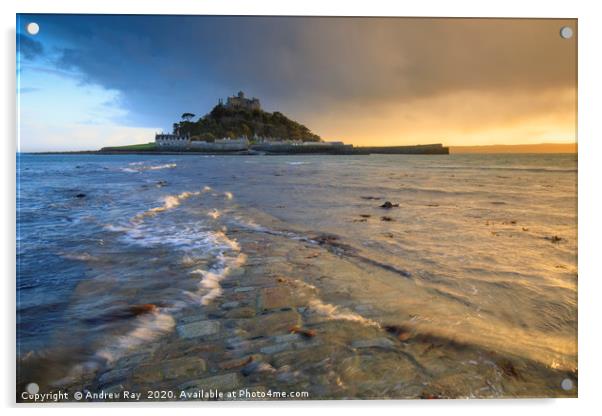 Evening light (St Michael's Mount) Acrylic by Andrew Ray