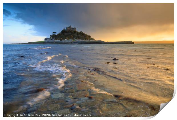 Evening light (St Michael's Mount) Print by Andrew Ray