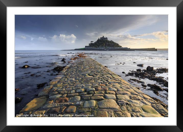 Evening at St Michael's Mount Framed Mounted Print by Andrew Ray