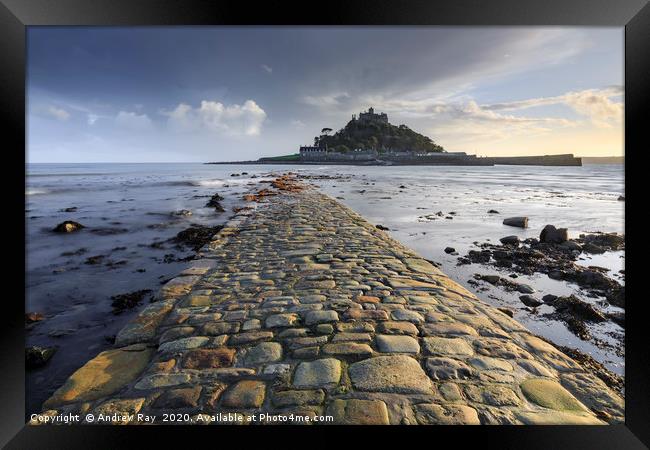 Evening at St Michael's Mount Framed Print by Andrew Ray