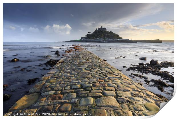 Evening at St Michael's Mount Print by Andrew Ray