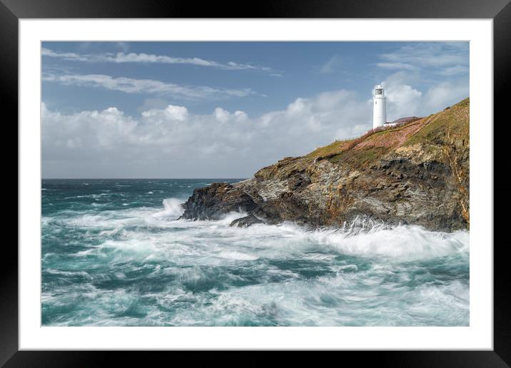 Turbulent Sea, Trevose Head, Cornwall Framed Mounted Print by Mick Blakey