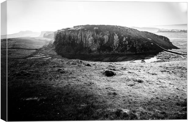 Peel Crags on the Roman Wall Canvas Print by John Malley