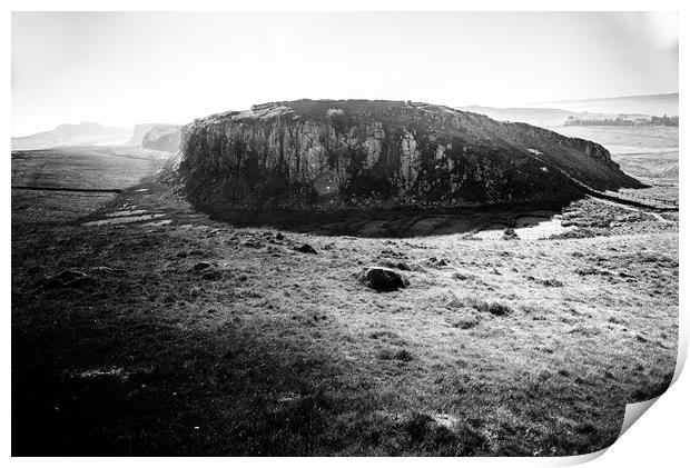 Peel Crags on the Roman Wall Print by John Malley