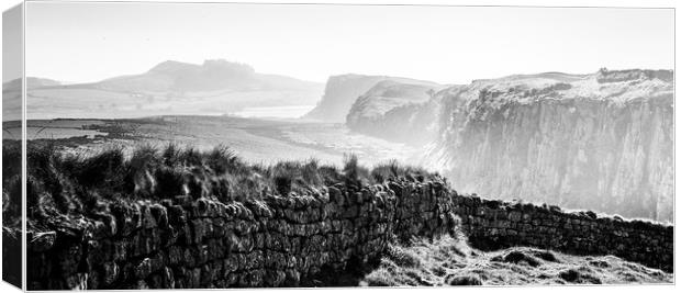 Towards Crag Lough on Hadrian's Wall Canvas Print by John Malley