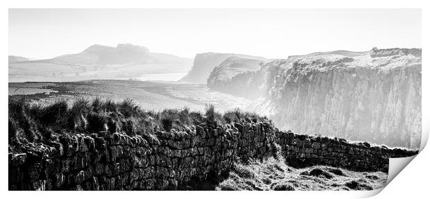 Towards Crag Lough on Hadrian's Wall Print by John Malley