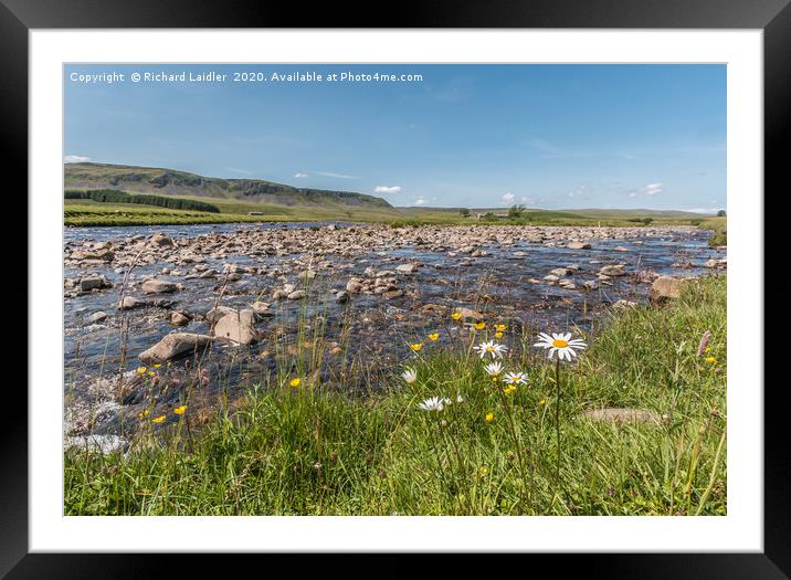 Harwood Beck meets the River Tees Framed Mounted Print by Richard Laidler