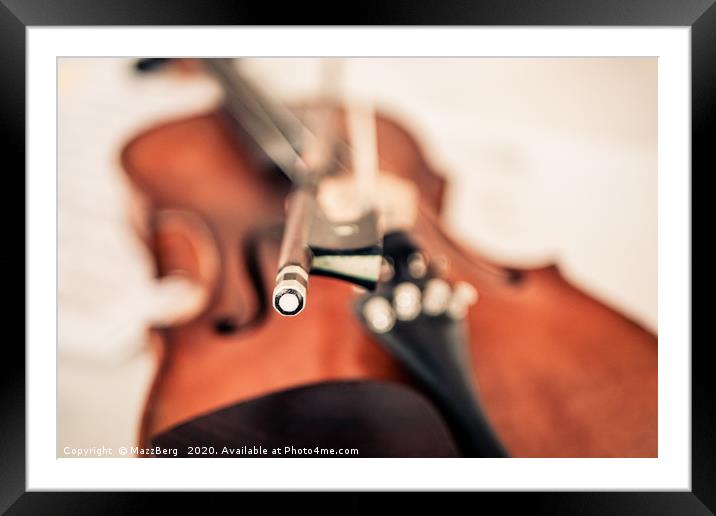 Violin bow Framed Mounted Print by MazzBerg 
