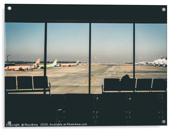 Looking out across the runway Acrylic by MazzBerg 