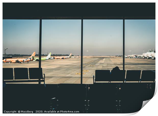 Looking out across the runway Print by MazzBerg 
