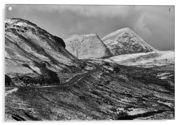 Cul Mor Mountain in Winter Acrylic by Derek Beattie
