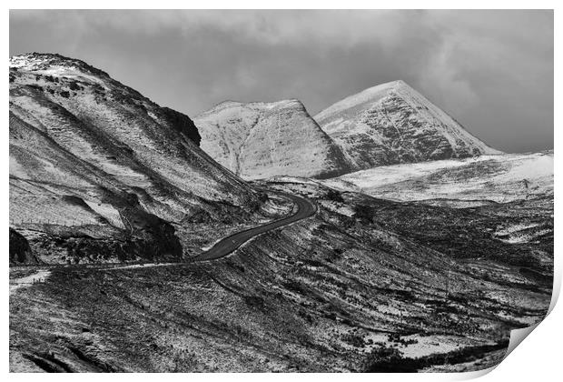 Cul Mor Mountain in Winter Print by Derek Beattie