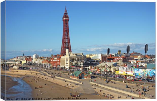 The seafront at blackpool Canvas Print by Kevin Britland