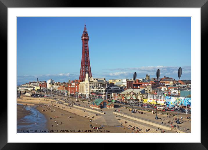 The seafront at blackpool Framed Mounted Print by Kevin Britland
