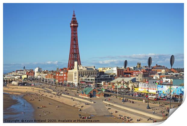 The seafront at blackpool Print by Kevin Britland