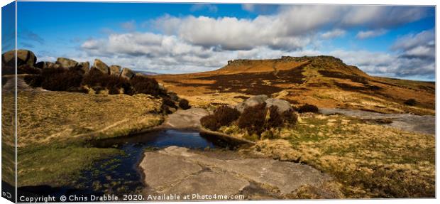 Looking over to Higger Tor from Carl Wark (8) Canvas Print by Chris Drabble