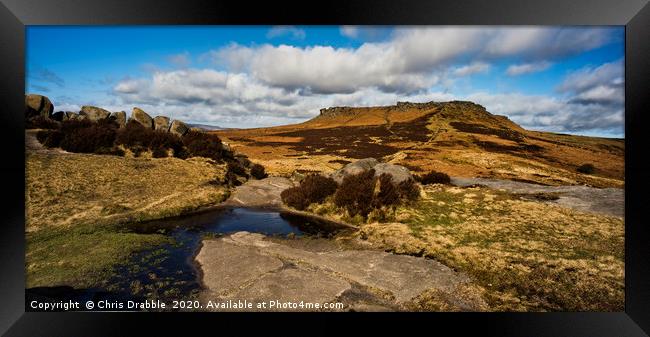 Looking over to Higger Tor from Carl Wark (8) Framed Print by Chris Drabble