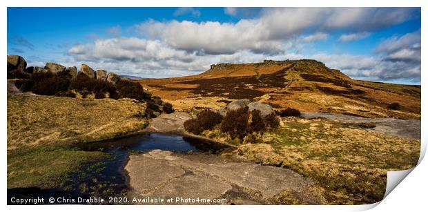 Looking over to Higger Tor from Carl Wark (8) Print by Chris Drabble