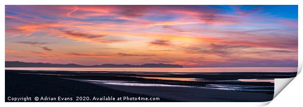 Beach Sunset Panorama Print by Adrian Evans