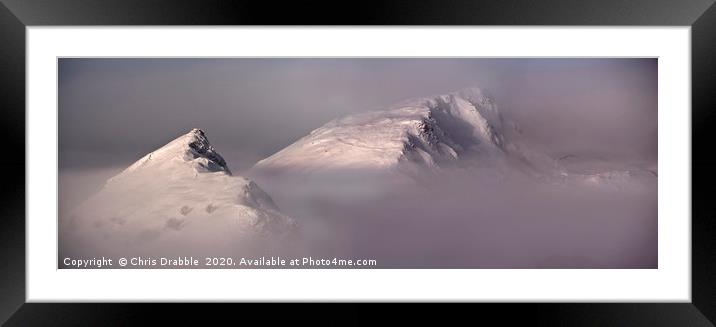 Parkhouse hill emerging through the mist Framed Mounted Print by Chris Drabble