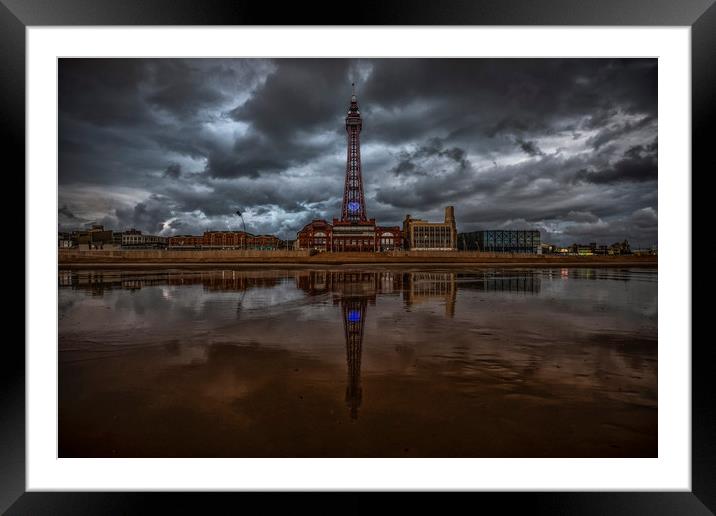 Blackpool Tower Reflections Framed Mounted Print by Scott Somerside