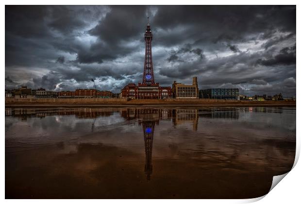 Blackpool Tower Reflections Print by Scott Somerside