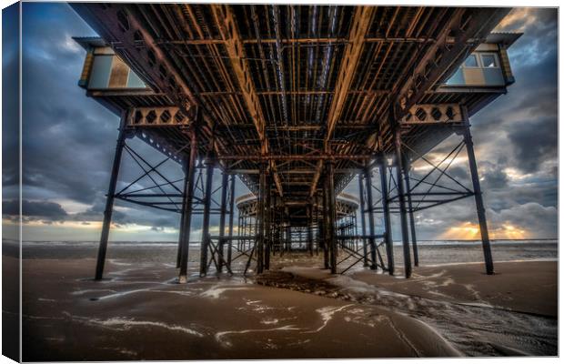 Underneath Blackpool's Central Pier Canvas Print by Scott Somerside