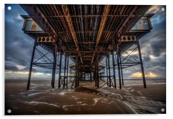 Underneath Blackpool's Central Pier Acrylic by Scott Somerside