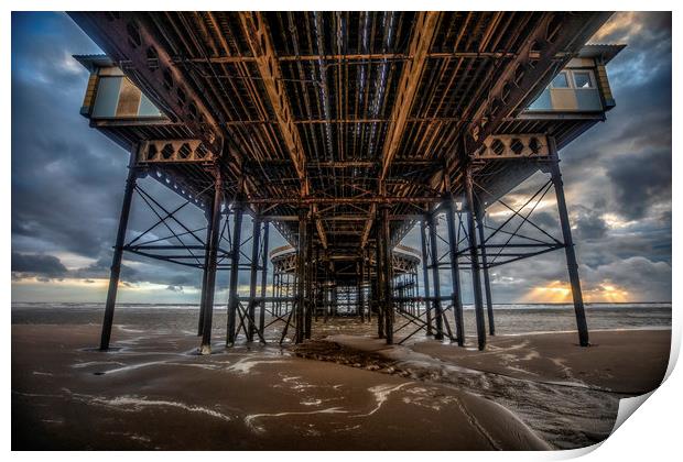 Underneath Blackpool's Central Pier Print by Scott Somerside