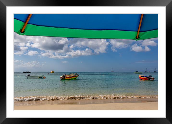 Grand Anse Beach - Grenada Framed Mounted Print by Roger Green