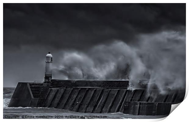 Porthcawl Stormy Seas Print by Emma Woodhouse