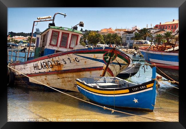 Colourful Fishing Boats in Lagos Harbour  Framed Print by Kasia Design