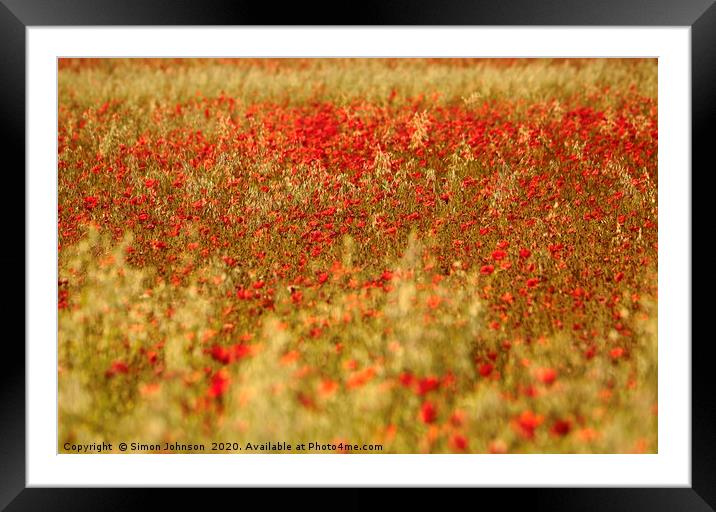 Poppy field Framed Mounted Print by Simon Johnson