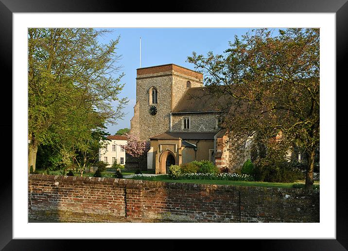 The Church of St Lawrence the Martyr, Abbots Langl Framed Mounted Print by graham young