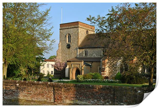 The Church of St Lawrence the Martyr, Abbots Langl Print by graham young
